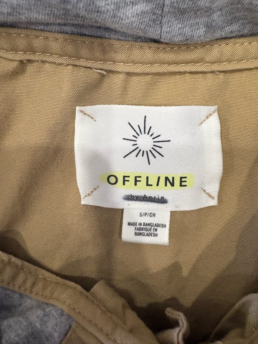 Offline by Aerie Women's Utility Hooded Vest — Beige Size Small - Picture 4 of 4